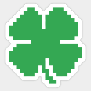 8 Bit Luck Pixel Four Leaf Clover Sticker